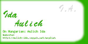 ida aulich business card